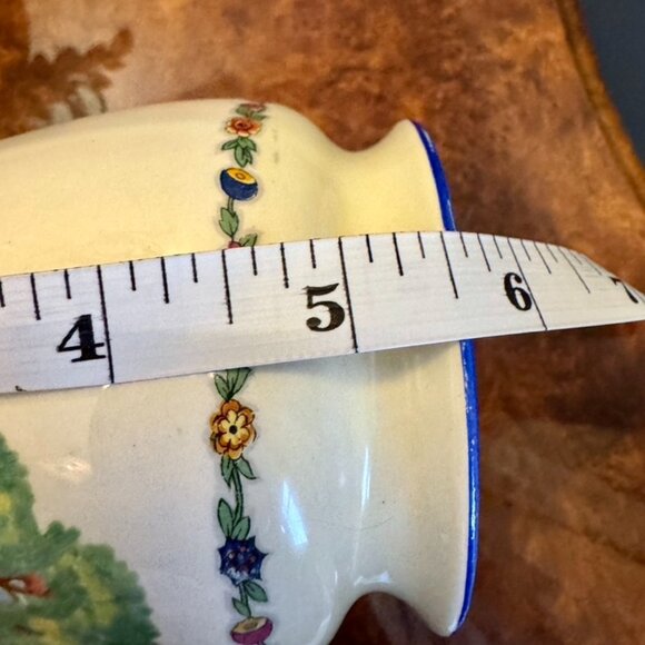 Art Deco H&K Tunstall Small Cream w Hand Painted Pastoral Art Vase - Picture 6 of 7